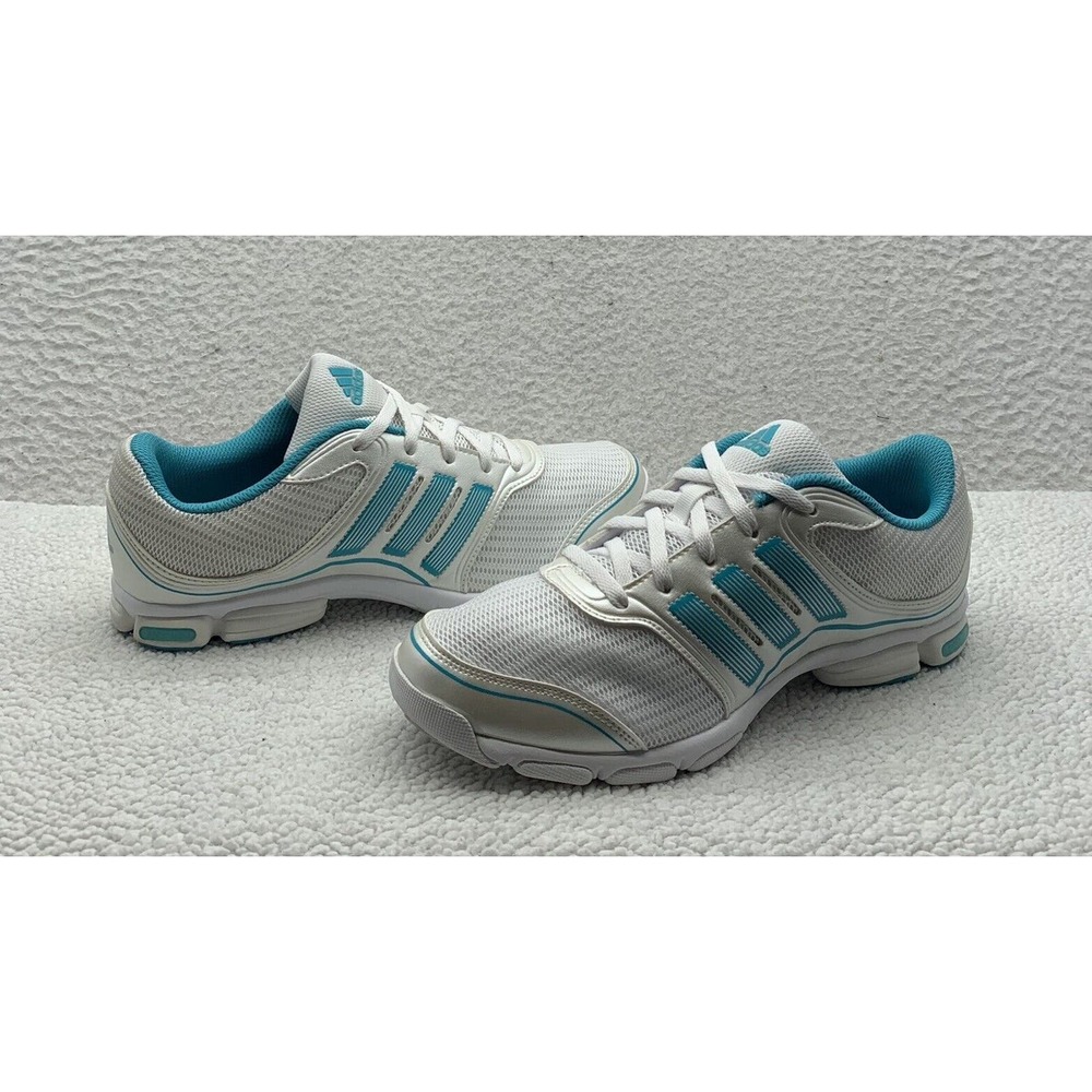 Adidas Arianna Running Shoes Womens 7.5 White Blue Gym Workout Cross Trainers‎